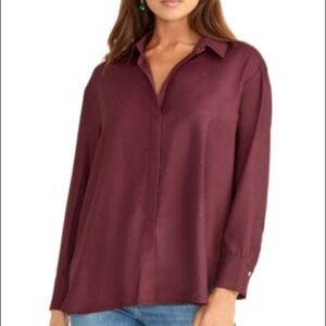 Rachel Rachel Roy Split Back Aubergine Top